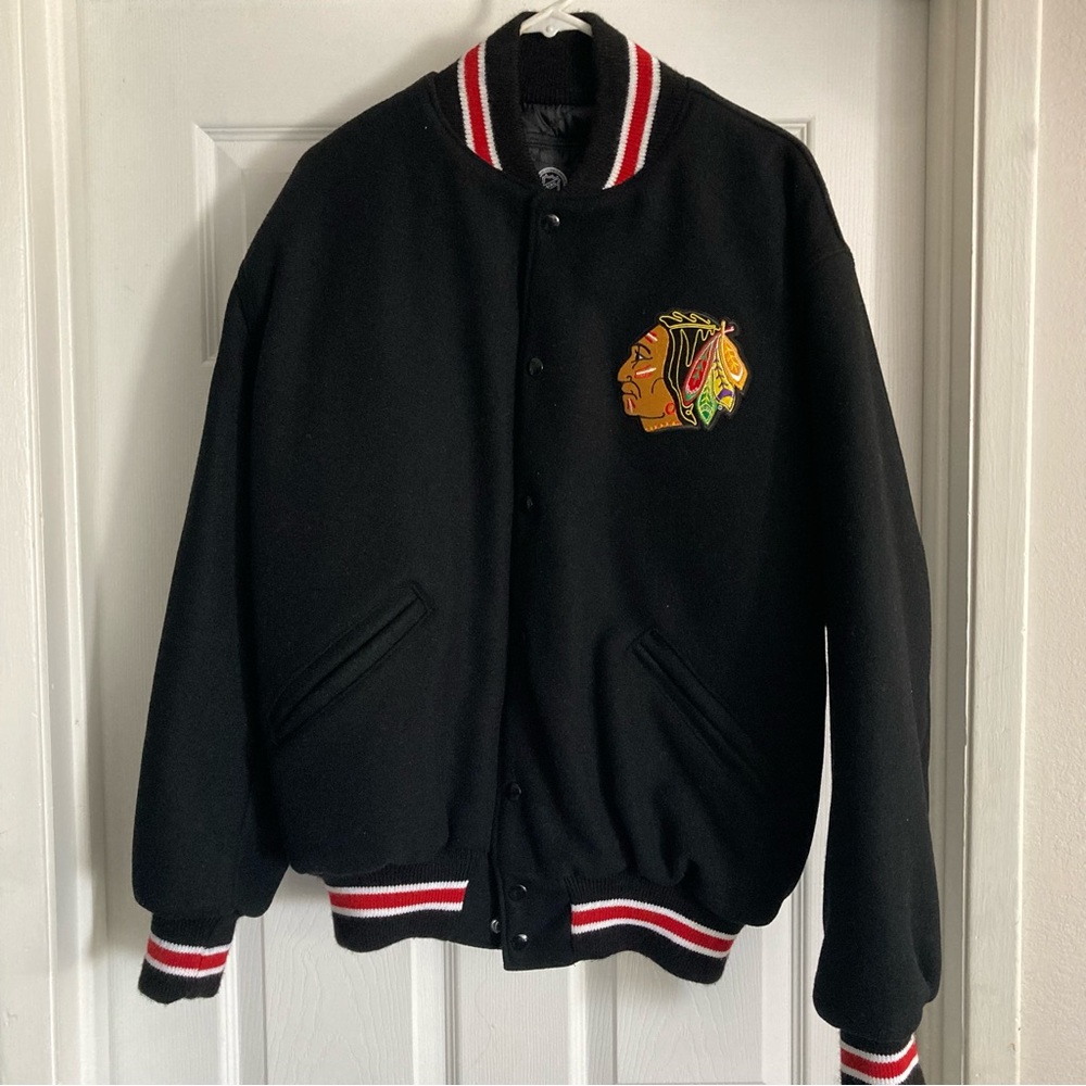 SOLD!! NWT Chicago Blackhawks Wool Jacket Size L